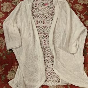 White cardigan